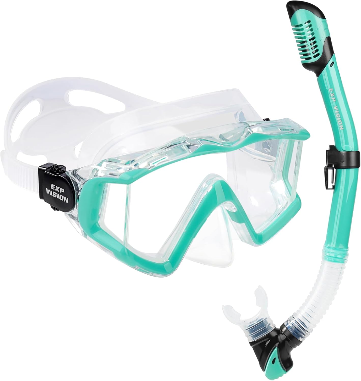 Adult Pano 3 Window Scuba Diving Mask, Tempered Glass Snorkel Mask Anti-Fog Swim...