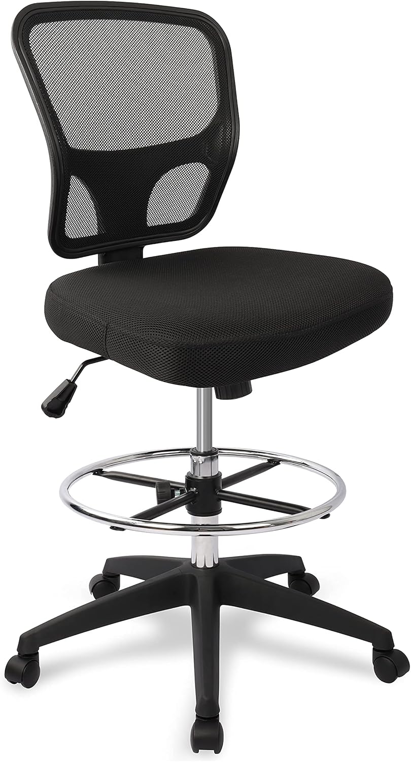 Armless Drafting Chair, High-Quality Tall Office Chair, Unique Adjustable Height...