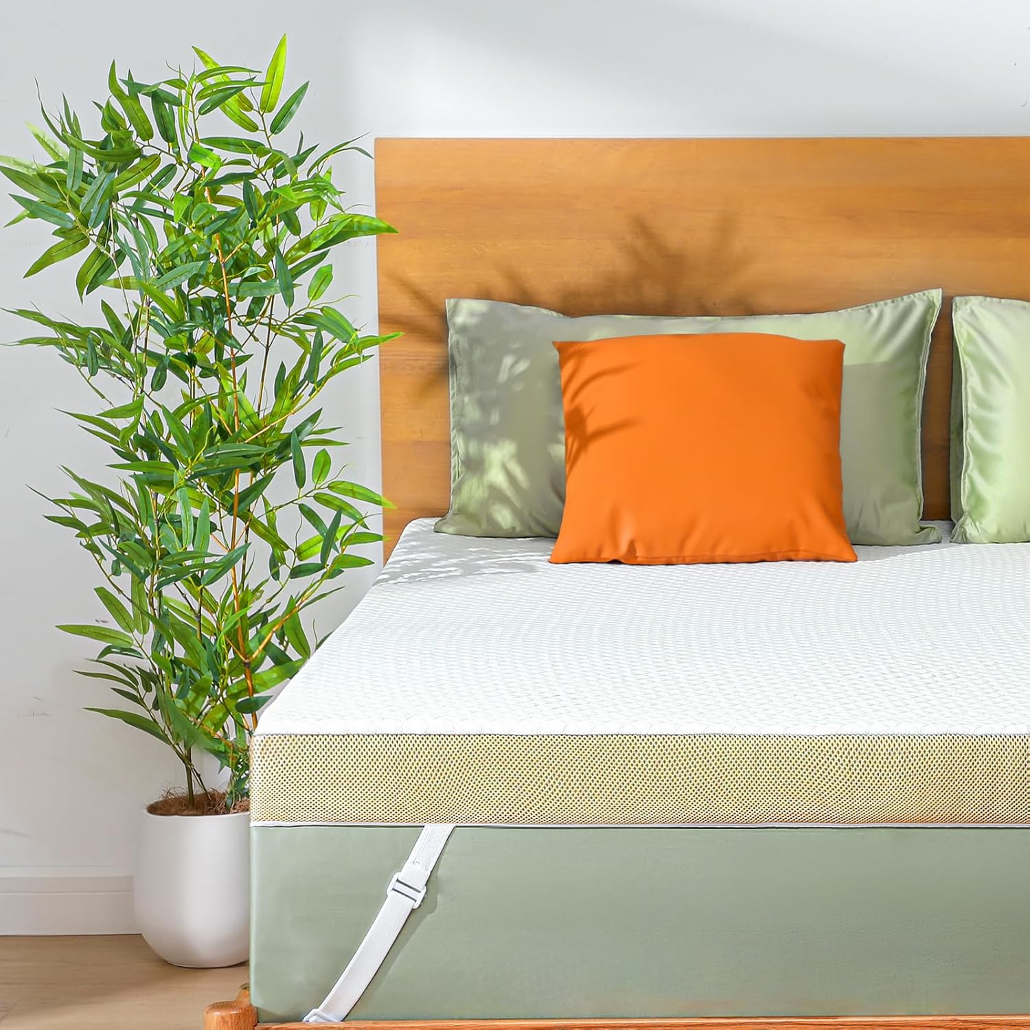 Marsail 3 Inch Memory Foam Mattress Topper Queen, Cooling Gel Infused Mattress T...