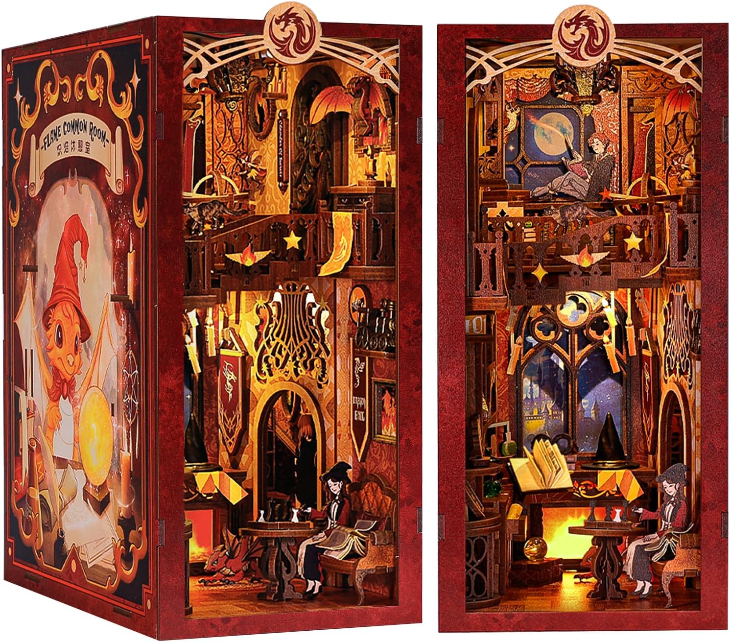 CUTEBEE DIY Book Nook Miniature Dollhosue Kit with Dust Cover,Booknook Miniature...
