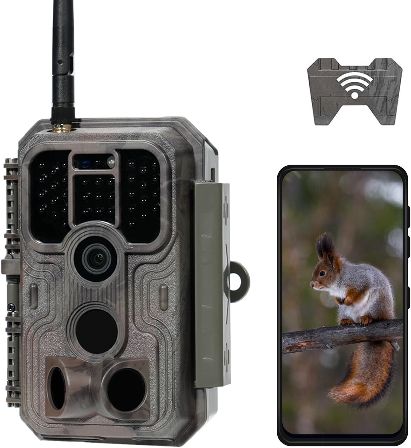 P200 Trail Camera WiFi Bluetooth, Game Camera with 48MP 1296p, 100ft Night Visio...