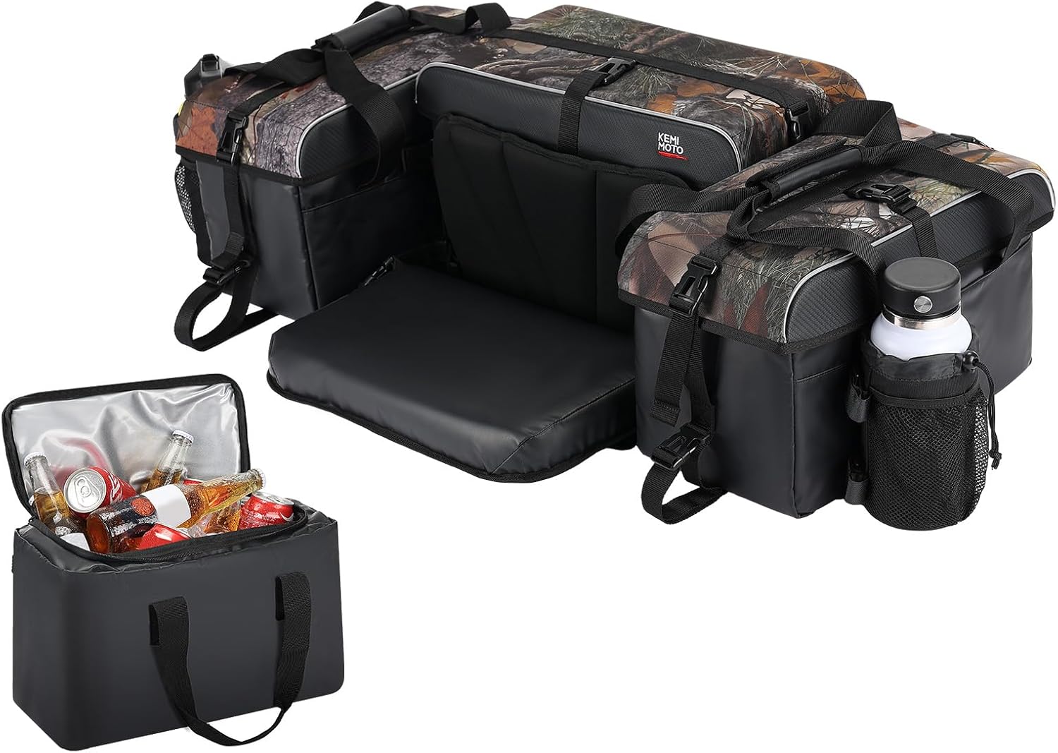 KEMIMOTO ATV Storage Bags with Cooler Bag, 76L Large ATV Bags Rear Rack Bag, Upg...