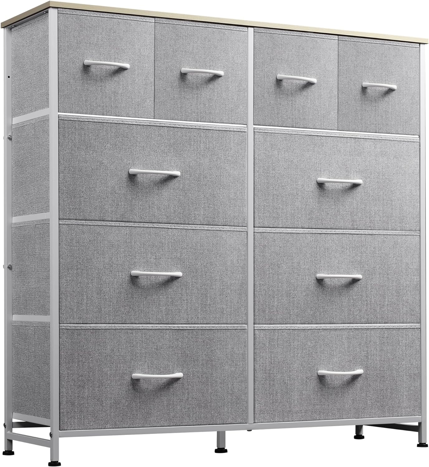 WLIVE Fabric Dresser for Bedroom, Special Dresser with 10 Drawers, Unique Storag...