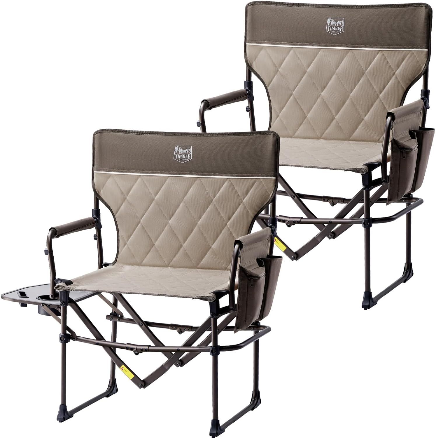 TIMBER RIDGE Heavy Duty Camping Chair, Special Portable Directors Chair with Com...