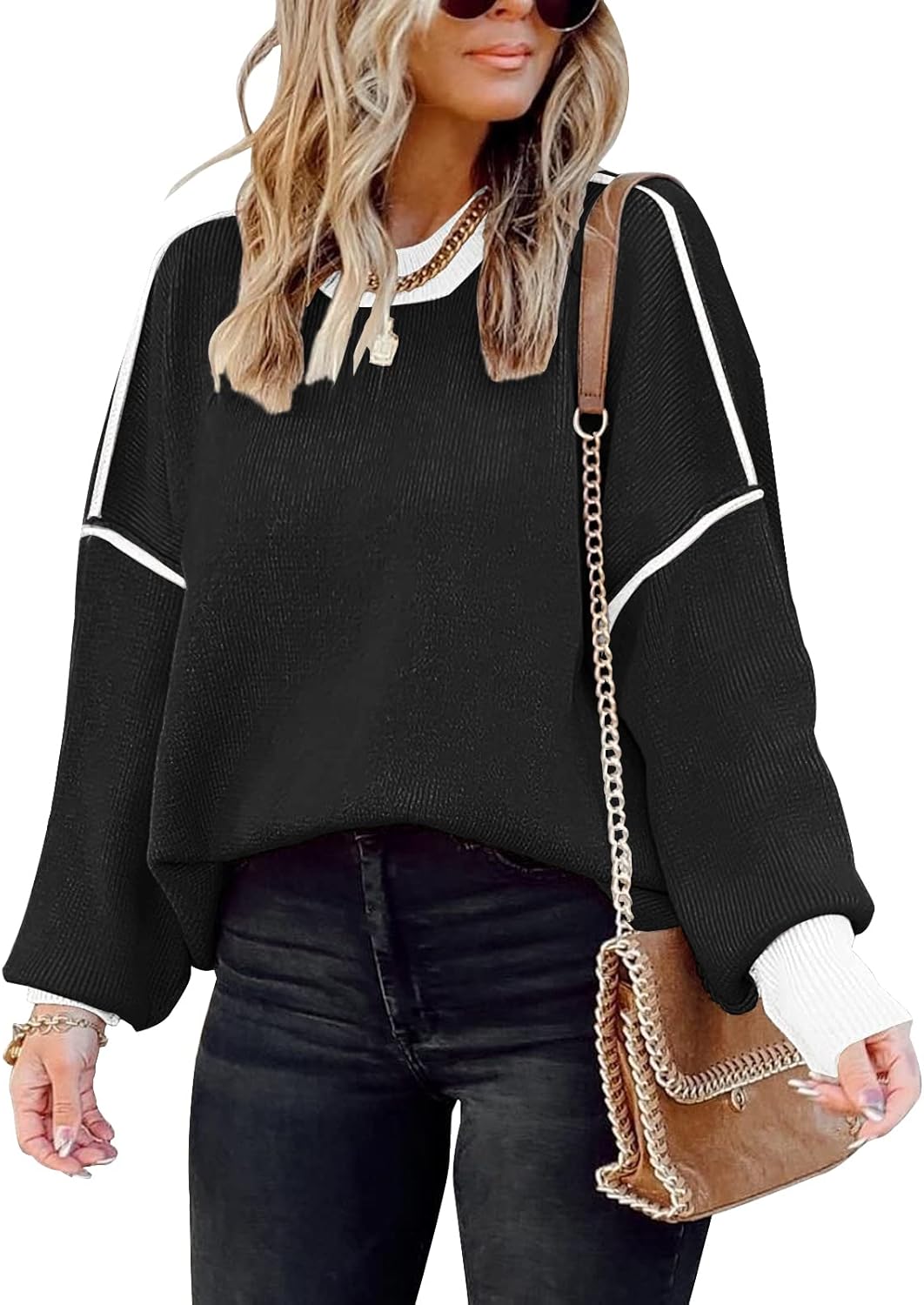 ETCYY Womens Oversized Sweaters Fall 2024 Fashion Clothes Trendy Batwing Sleeve...