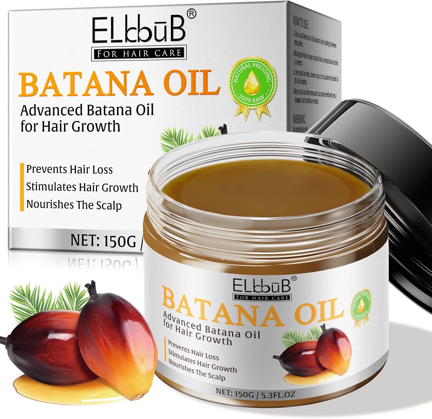 Raw Batana Oil for Hair Growth and Repair -100% Pure, Unrefined Oil from Hondura...