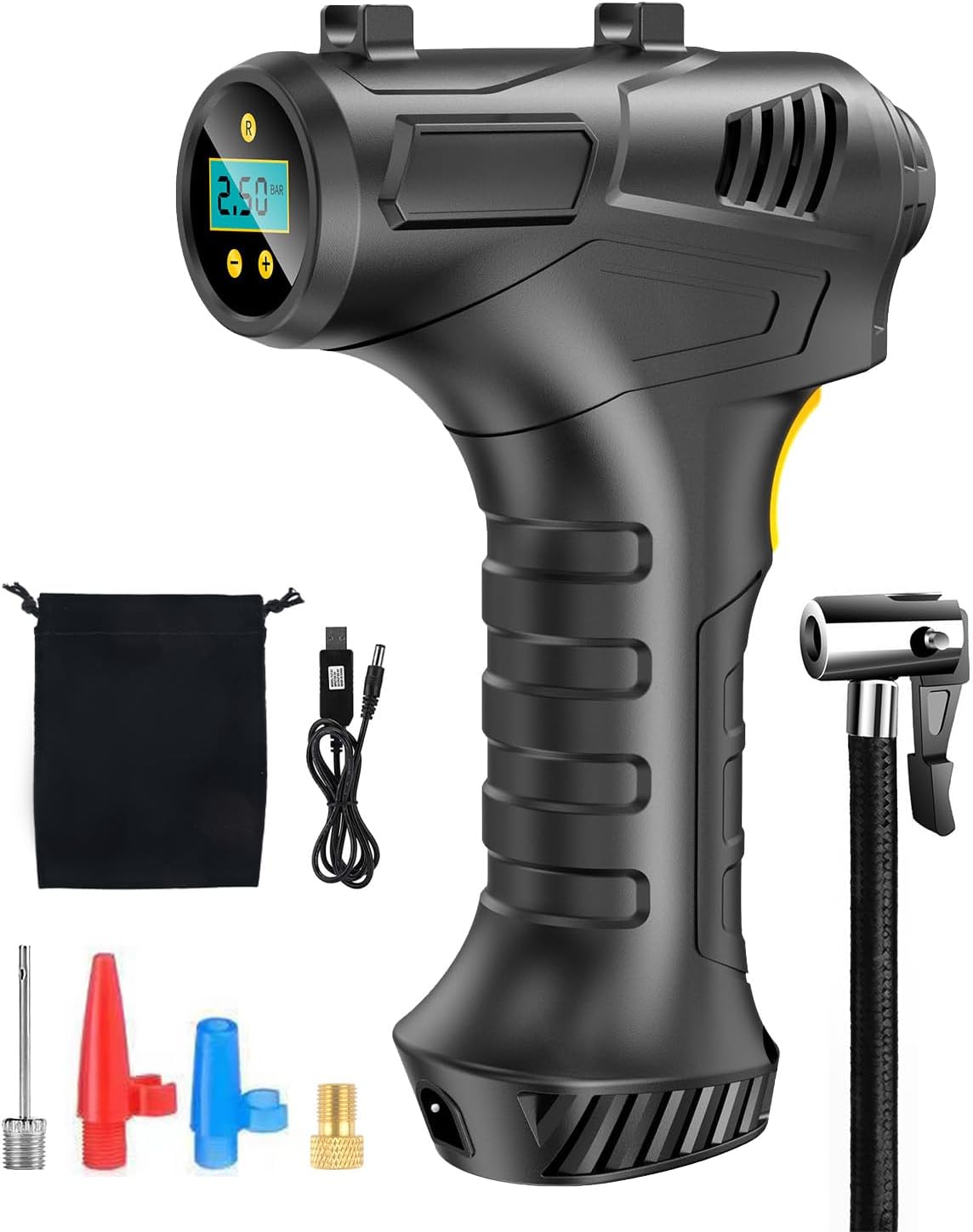 Lulizar Tyre Inflator Air Compressor, 12V Cordless Tyre Inflator, Rechargeable D...
