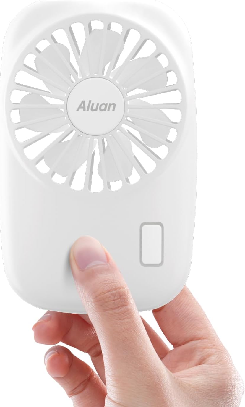 Aluan Handheld Fan Mini Fan Powerful Small Personal Portable Fan Speed Adjustabl...