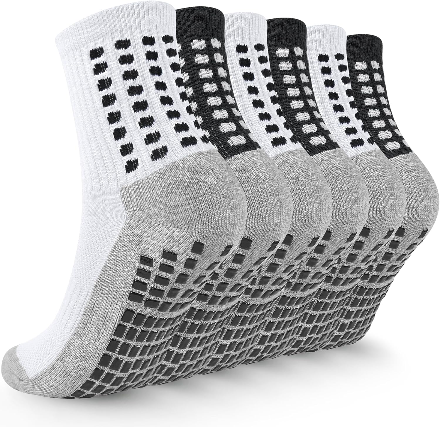 Kids Grip Soccer Socks Boys Football Non Slip Socks Cushioned Athletic Crew Sock...
