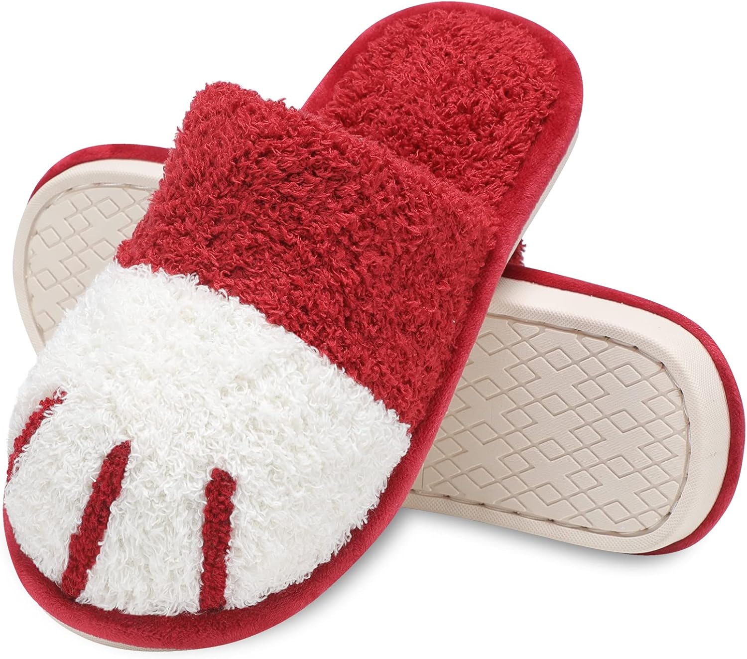 MAXTOP Cute Animal Slippers for Women Soft Plush Cat Paw House Slippers with Coz...