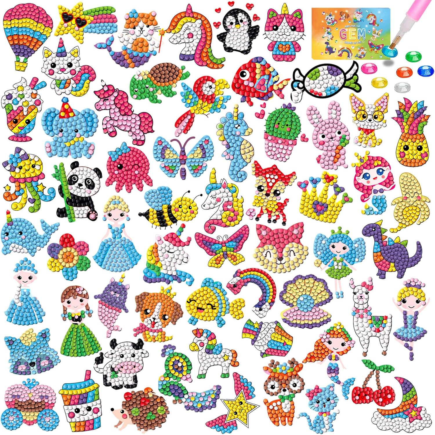 CAYUDEN Diamond Painting Stickers, Special Animal Diamond Stickers, Innovative K...