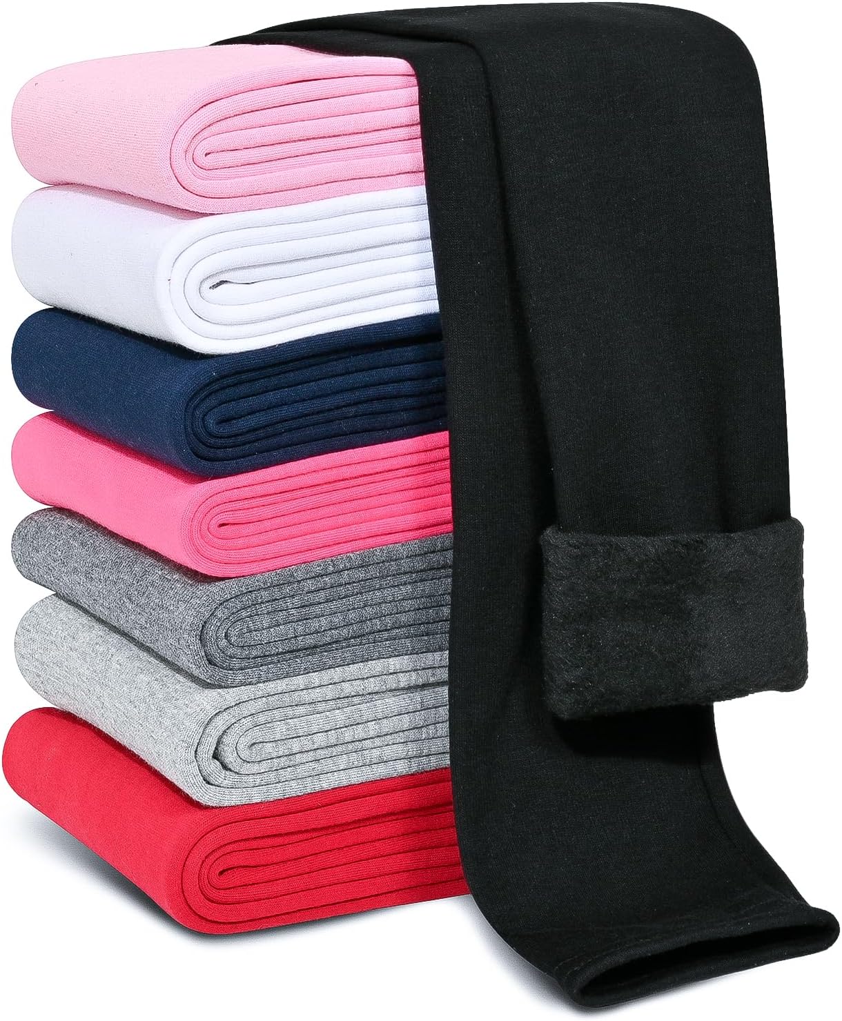 Girls Fleece Lined Leggings Cotton Kids Winter Warm Leggings Thick Thermal Tight...