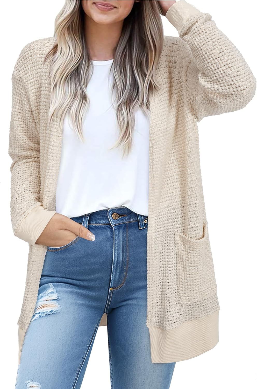 STYLEWORD Women's Fashion Cardigan Sweater Lightweight Open Front Long Casual Be...
