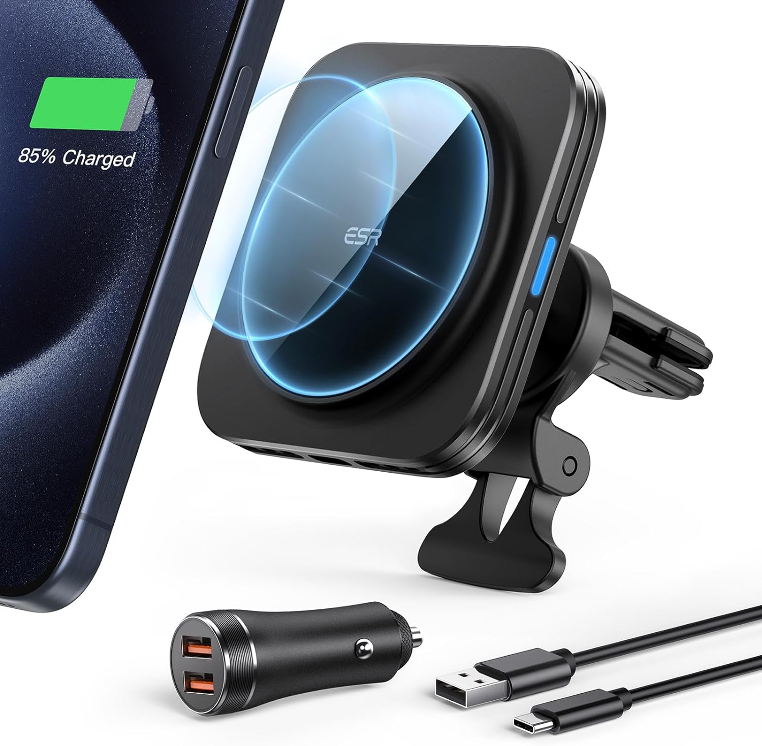 ESR for MagSafe Car Mount Charger, Special Car Charger with 15W Fast Charge, Inn...