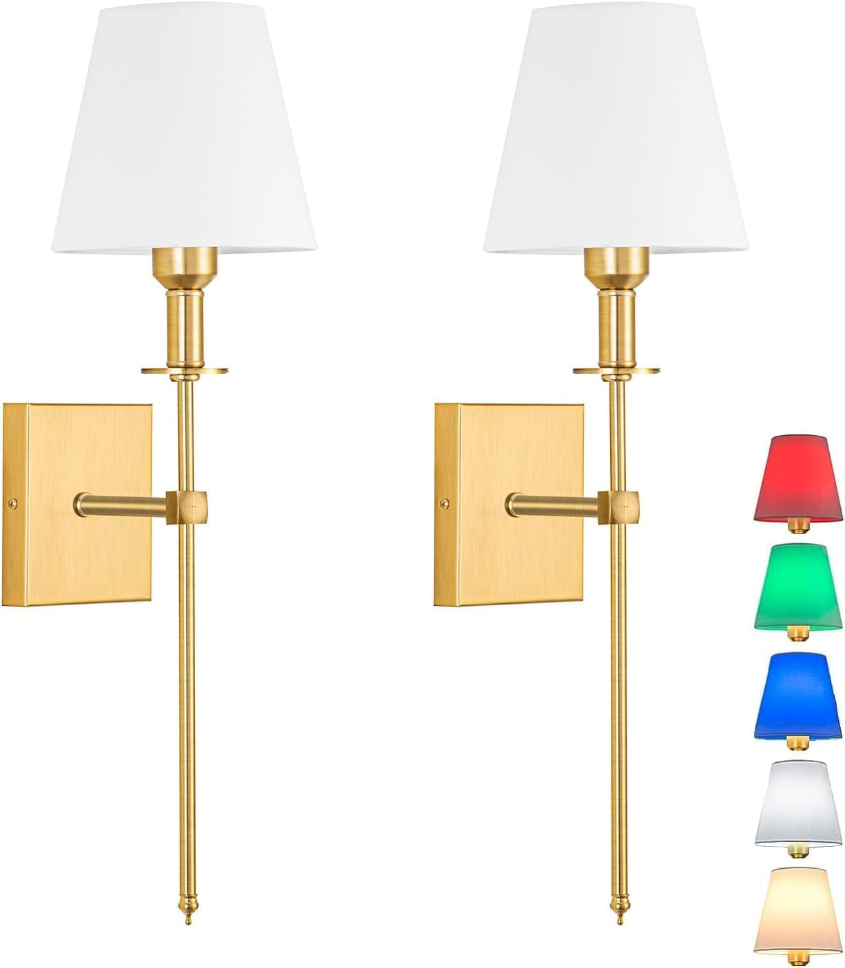 Aiehnid Battery Operated Wall Lights Set of 2，with Color Temperature Dimmable R...