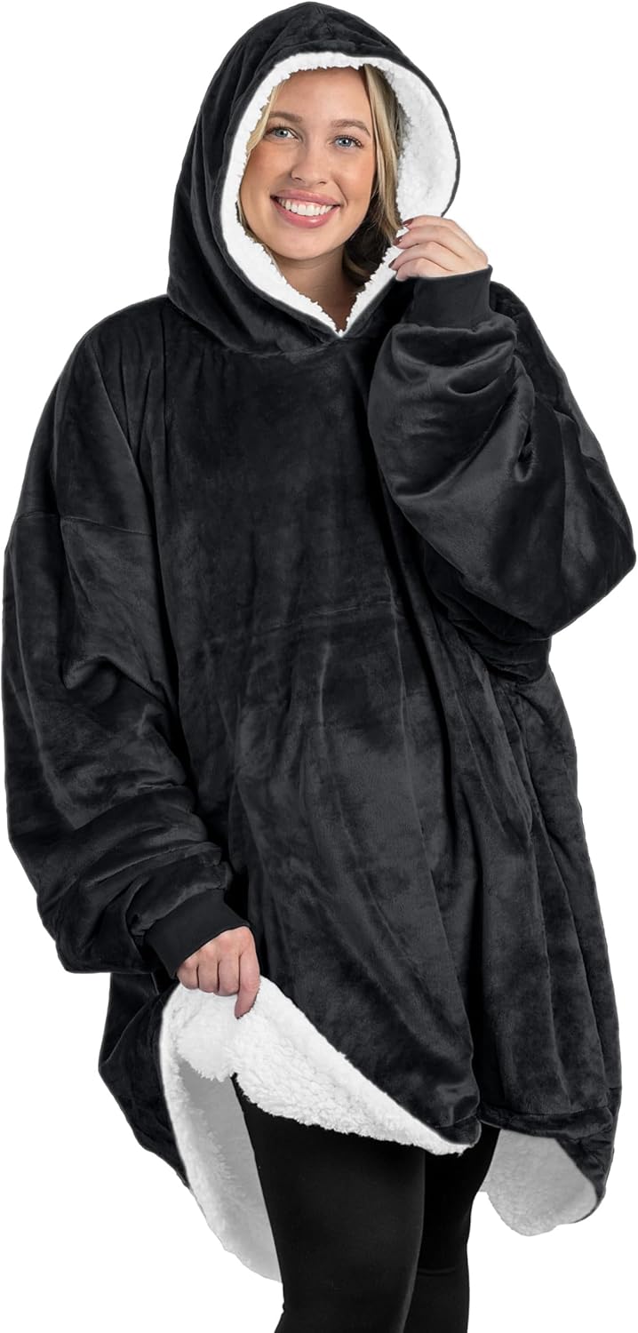 Bare Home Wearable Blanket Hoodie, Innovative Soft Plush Sherpa, Special Warm an...