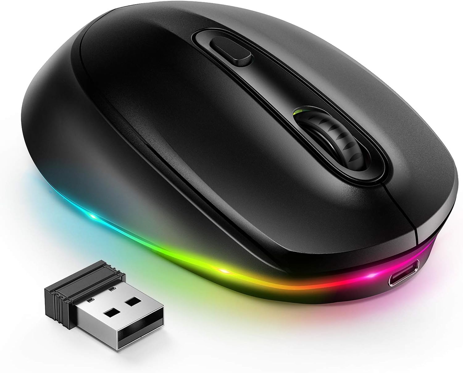 Seenda Wireless Mouse -Rechargeable Light Up Mouse for Laptop, Small Cordless Mi...