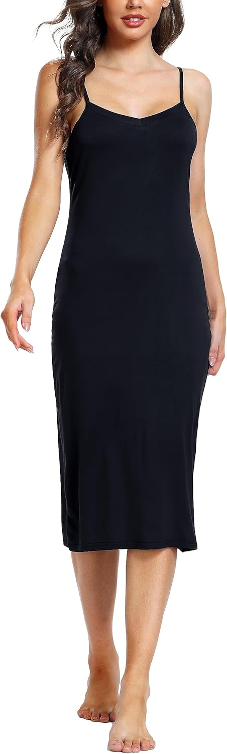 Sopesil Women's Full Slips, Soft Long Nightdresses Slip Dress Adjustable Spaghet...