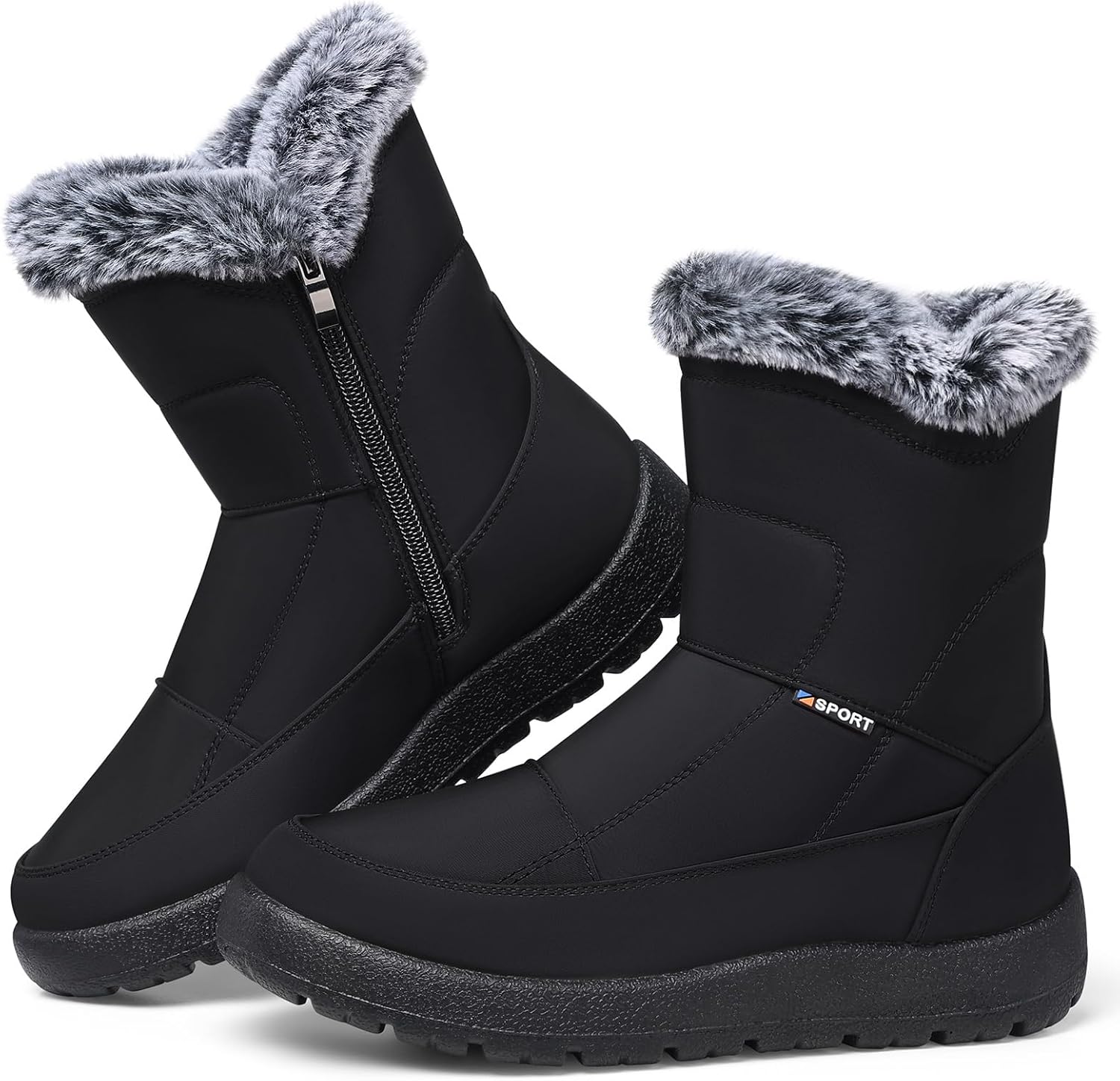 SHIBEVER Womens Winter Boots Warm: Womens Waterproof Snow Boots Ankle Casual Col...