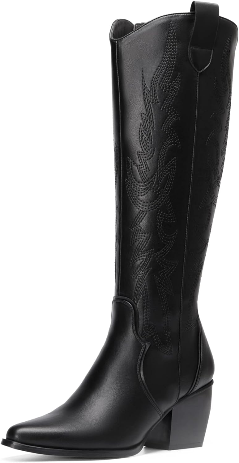 DREAM PAIRS Cowboy Boots, Special Western Cowgirl Boots for Women, Fashionable K...