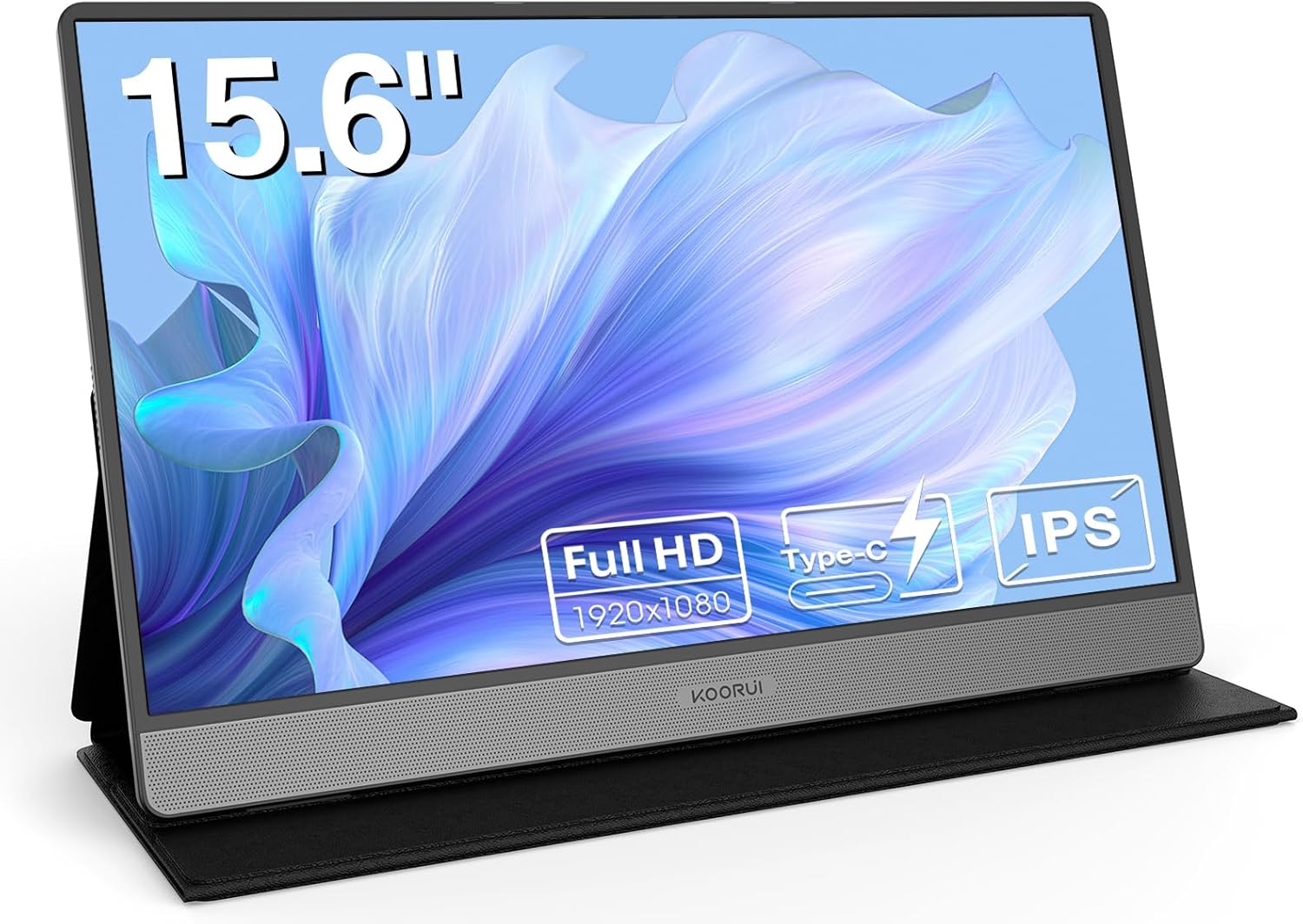 KOORUI Portable Monitor, 15.6inch IPS 1080P FHD USB-C & HDMI Laptop Monitor for...