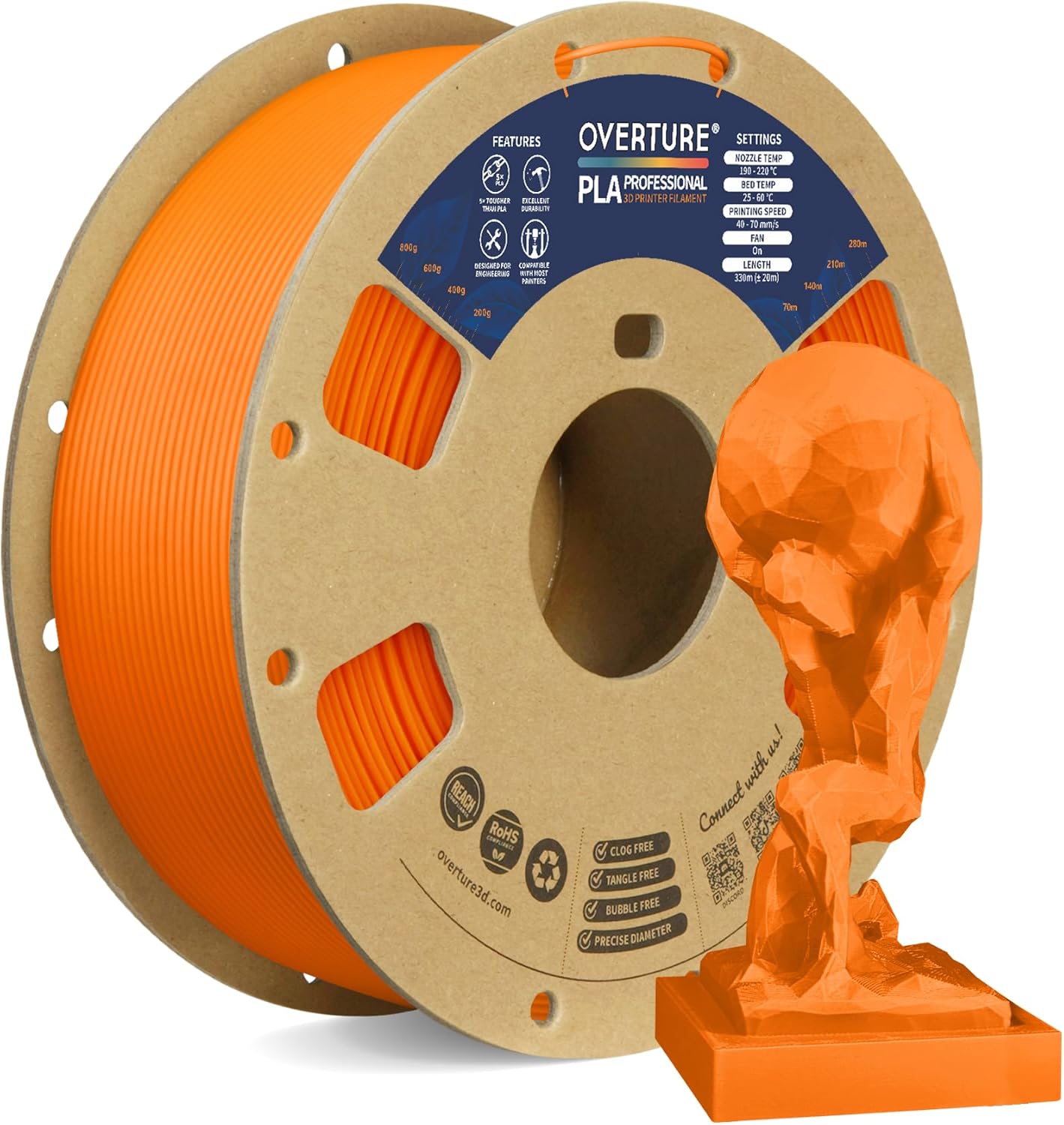 OVERTURE PLA Plus, Special 1.75mm Filament with Professional Toughness, Innovati...