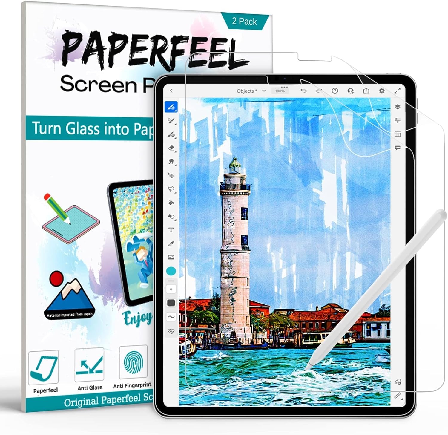PAPERFEEL [2 Pack] Screen Protector for iPad Pro 12.9 2022/2021 /2020/2018 Model...