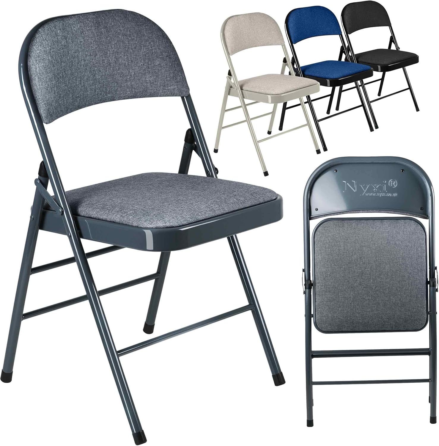 Nyxi Set, Special Folding Chairs with Padded Fabric Seats, Unique Foldable Chair...