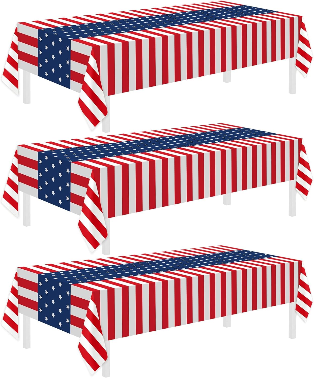 Patriotic Tablecloth, Special Disposable Plastic Tablecloth 54" x 108", Affordab...