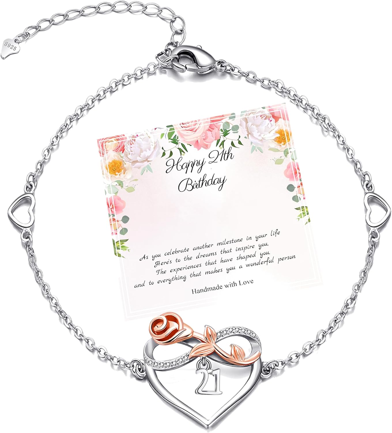 PRETOLE Happy 18th 21st 30th 40th 50th 60th 70th Birthday Gifts for Women Sterli...