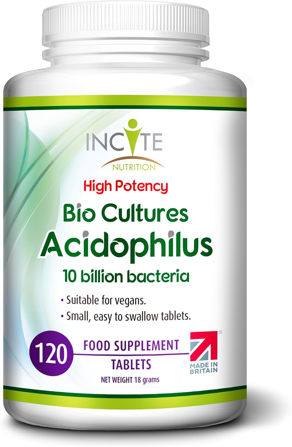 Acidophilus Bio Cultures 10 Billion CFU Food Supplement - 120 Easy Swallow 6mm T...