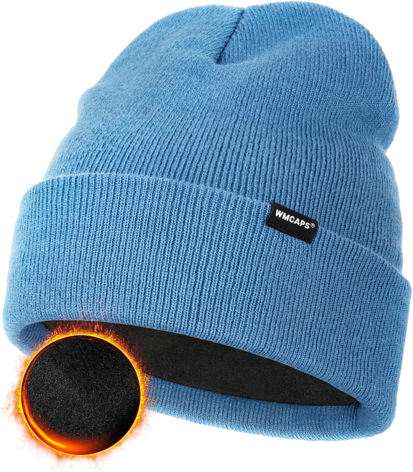 Wmcaps Knit Beanie for Men, Unisex Classic Winter Hats, Fleece Lined Cuffed Mens...