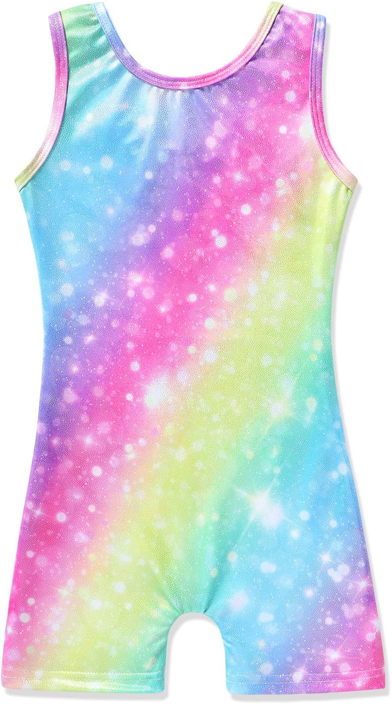 XiaoMoSha Gymnastics Leotards for Girls Gradient Color Sparkle Dance Leotard Sle...