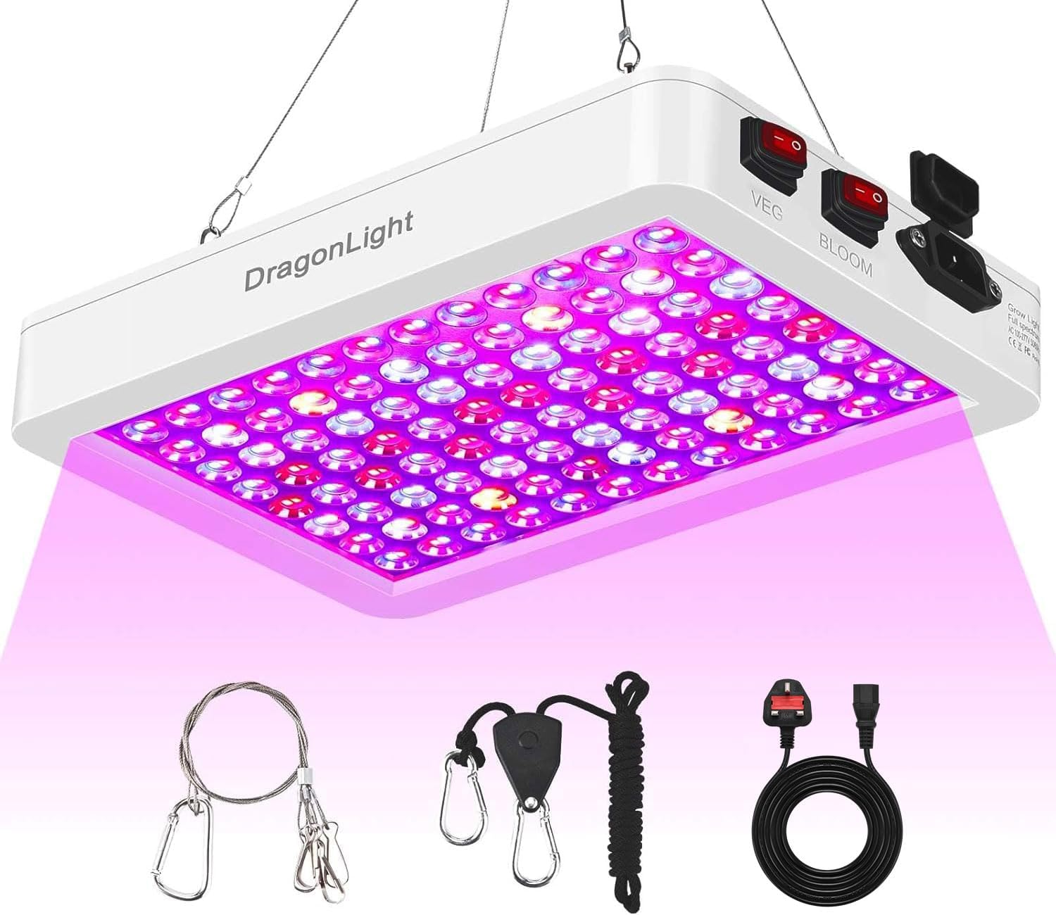 2024 Upgraded BW1000 LED Grow Lights Double Chips Full Spectrum with 3-Metre Cab...