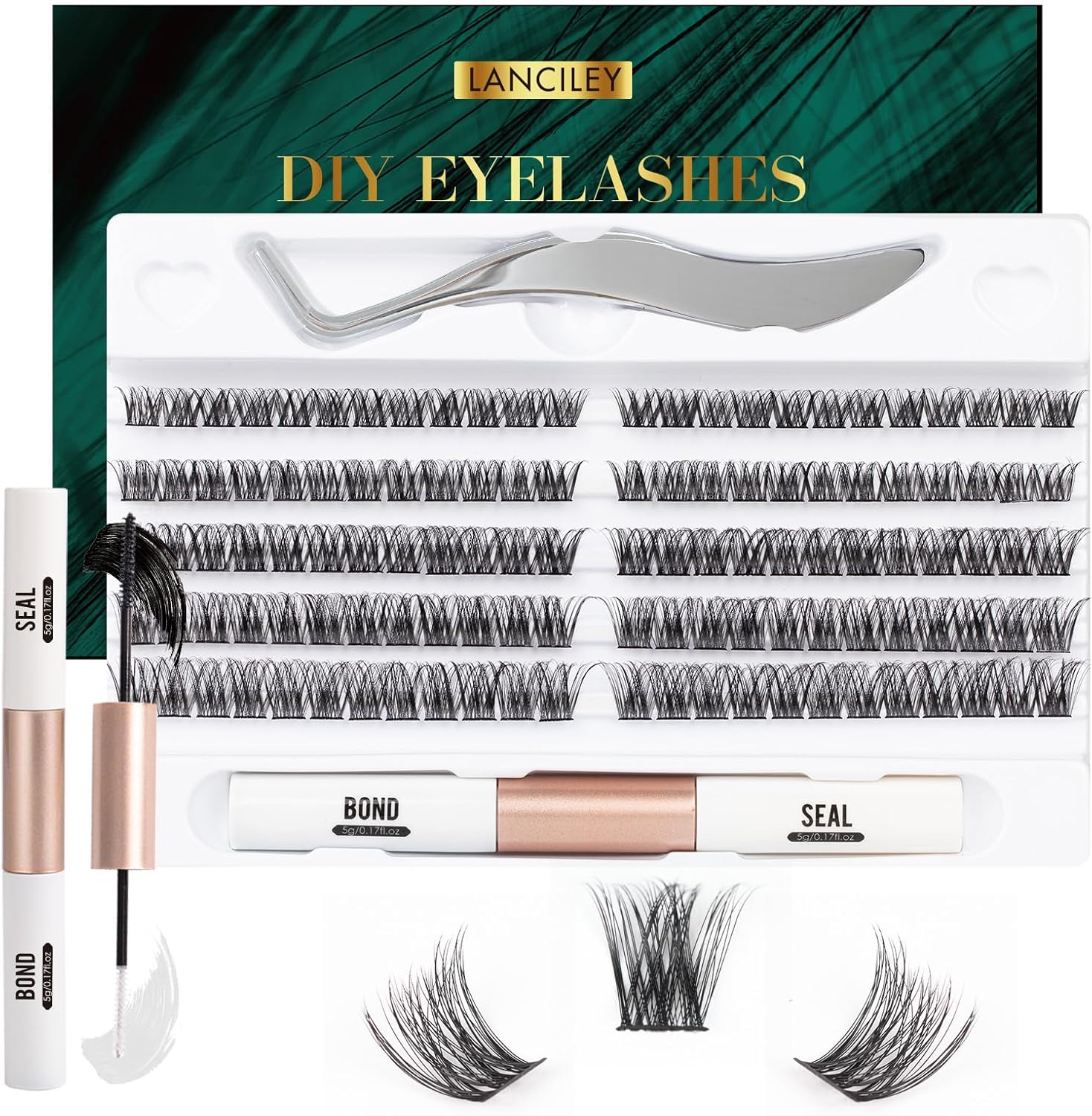 Lanciley DIY Lash Extension Kit 120 Cluster Lashes...