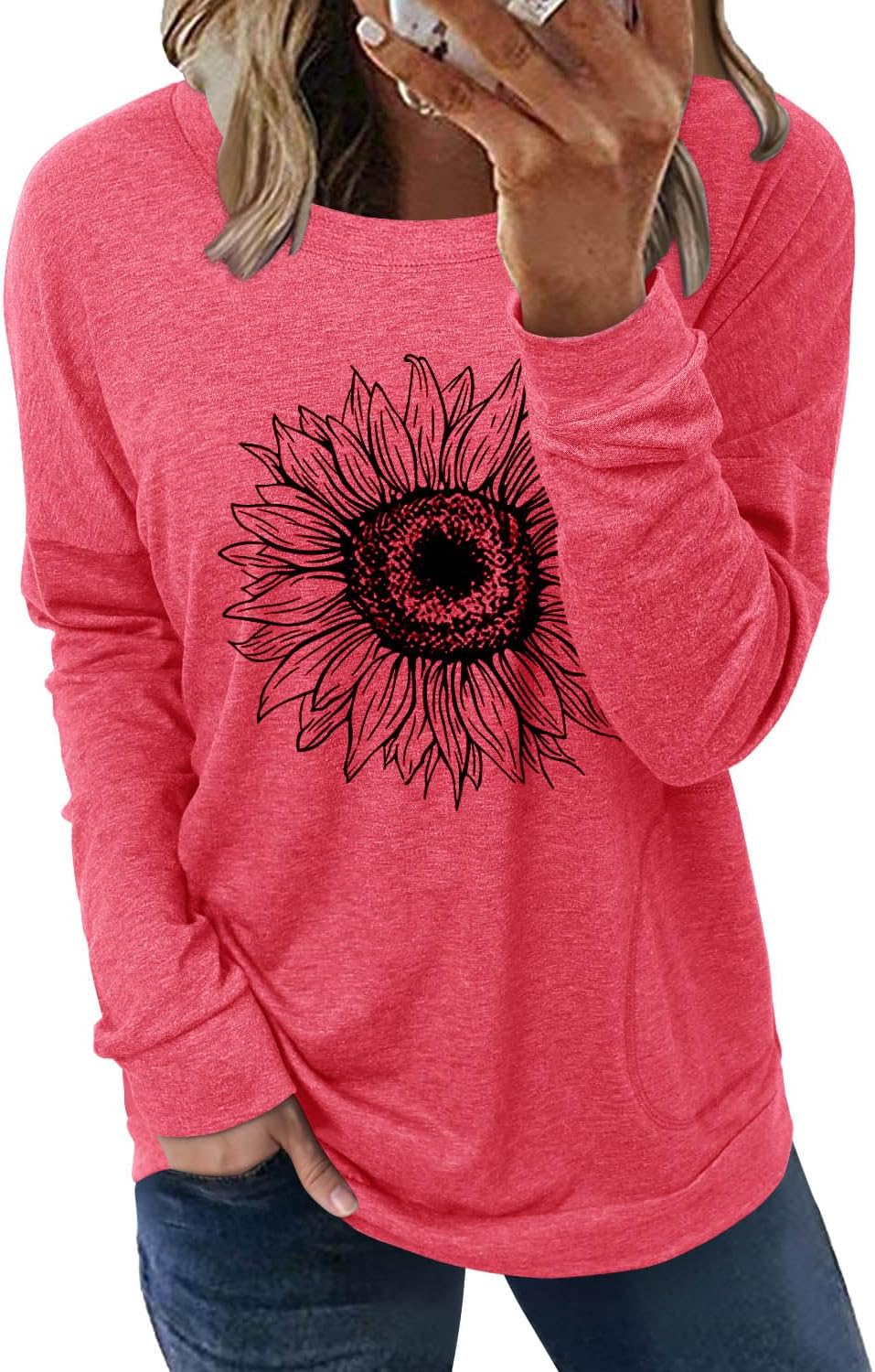 Onlypuff Women's Pocket Shirt, Special Graphic Tunic Tops, Unique Sweatshirts fo...