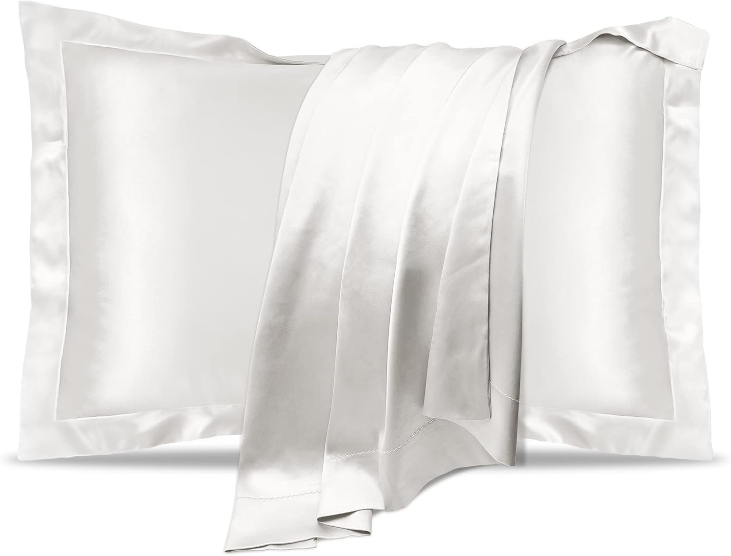UQQU Natural Mulberry Silk Pillowcase for Hair and Skin Health, Standard Size 50...