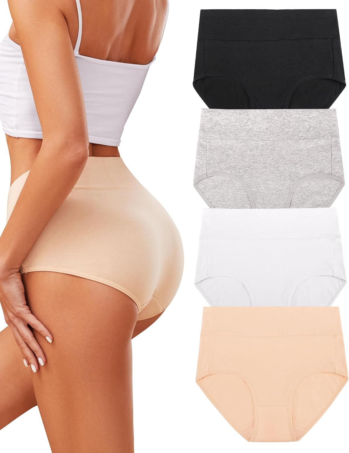 VOENXE Women's Cotton Underwear, Special High Waisted Ladies Knickers, Innovativ...