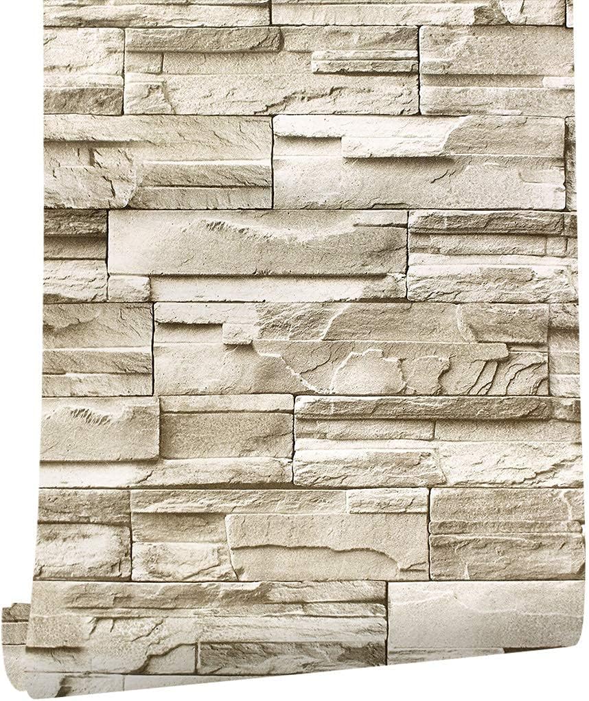 myforHD Stone Brick Wallpaper, Special Peel and Stick 3D Effect Blocks, Innovati...