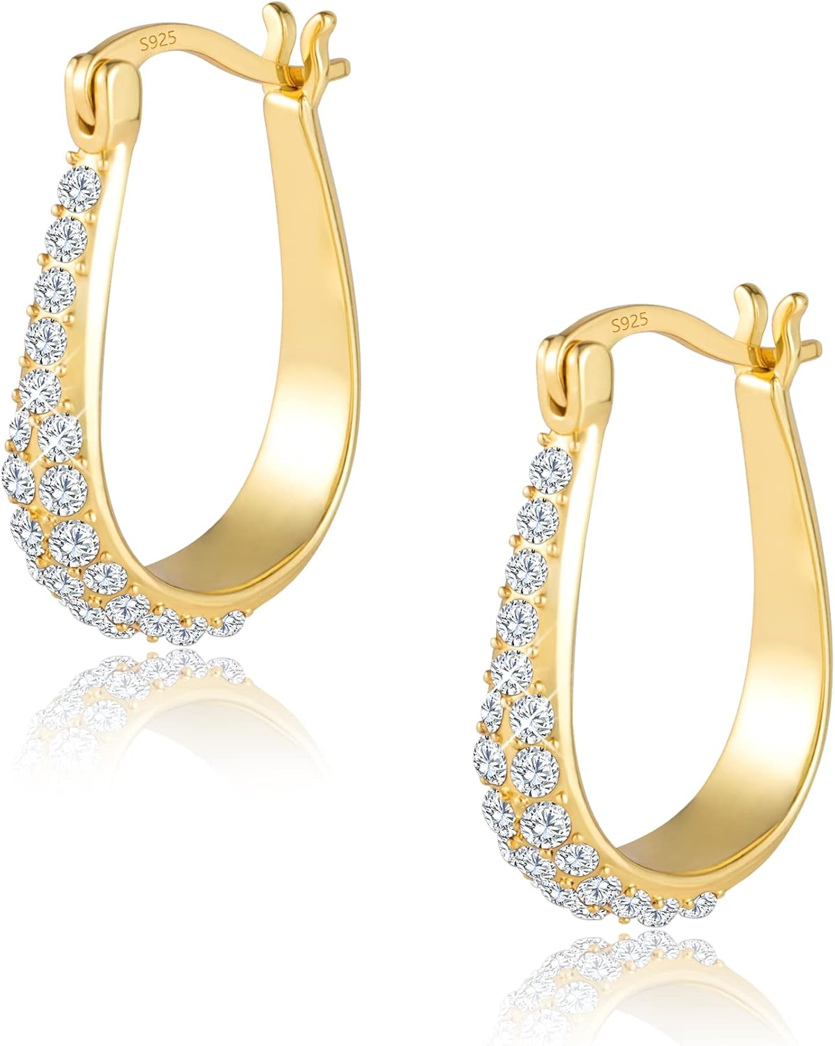 ASH'S CHOICE Hoop Earrings for Women, Unique 925 Sterling Silver Earrings with A...