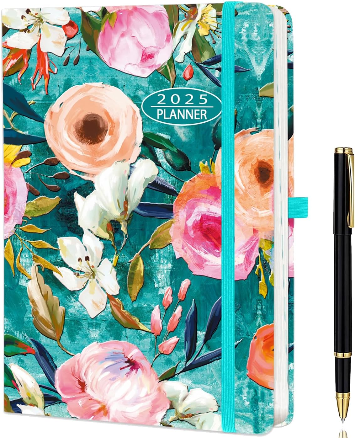 2025 Diary A5 Page a Day, Jan-Dec, Full Year Planner with Monthly View | Pen Set...