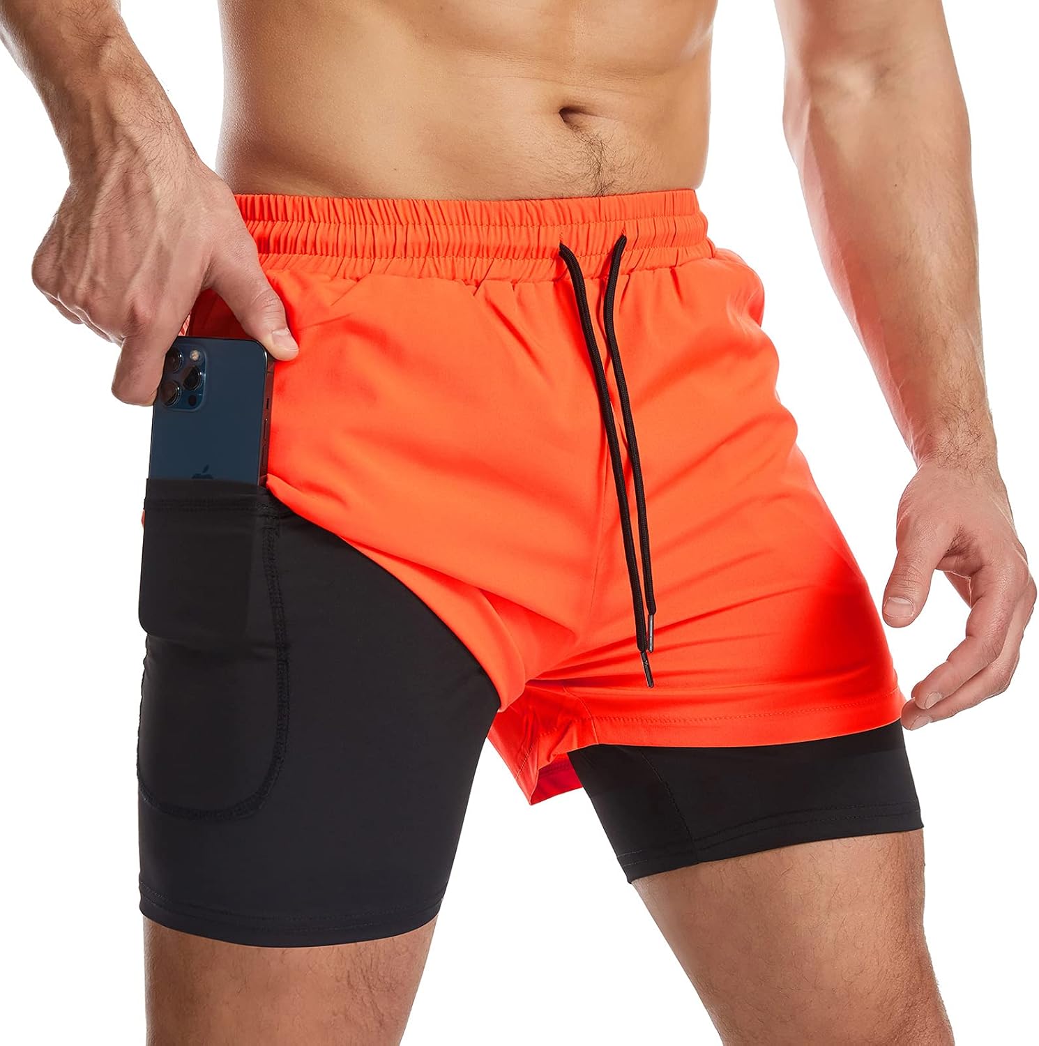 Danfiki Men Running Shorts, Special Men's Shorts Workout with Phone Pocket, Inno...