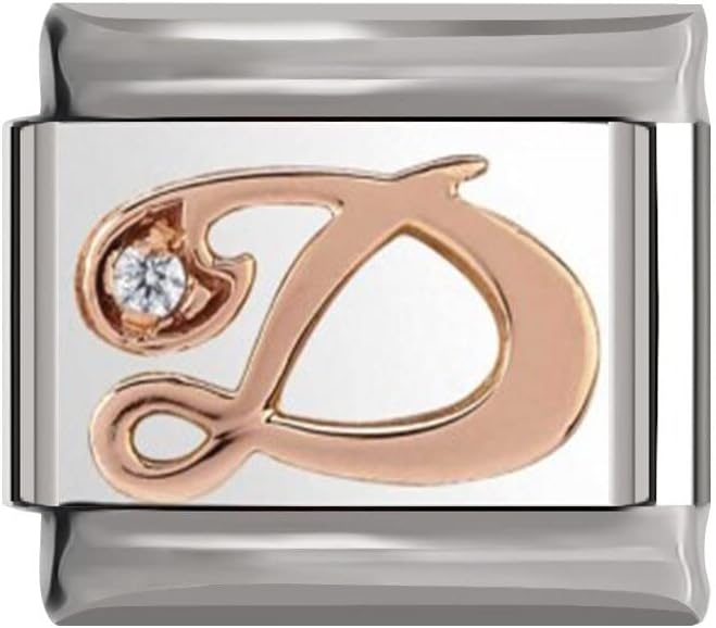 Italian Charms Rose Gold, Special Charm Link fits all 9mm Bracelet, Innovative C...