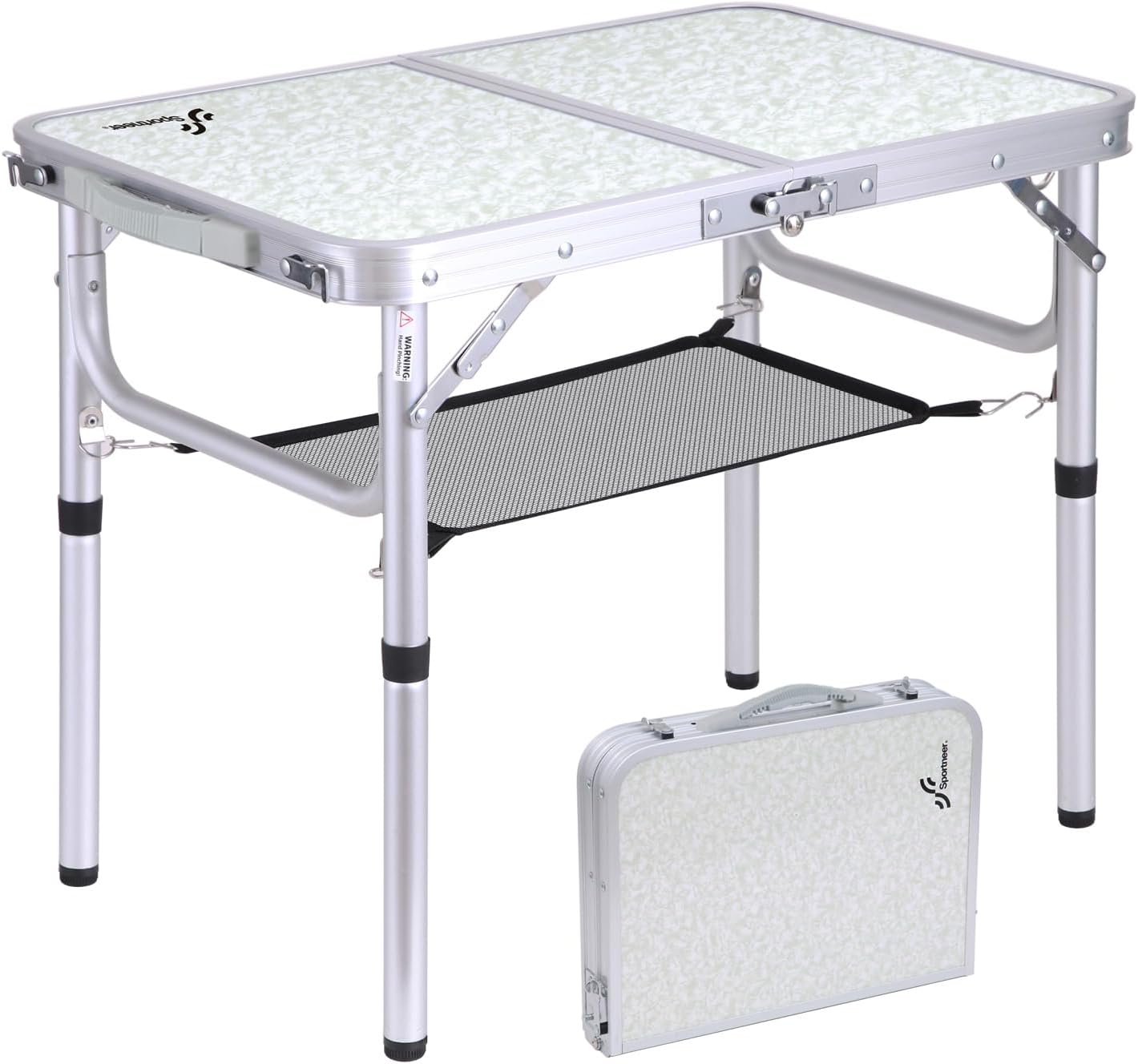 Sportneer Folding Camping Table, Special Portable Camp Table with Adjustable Hei...
