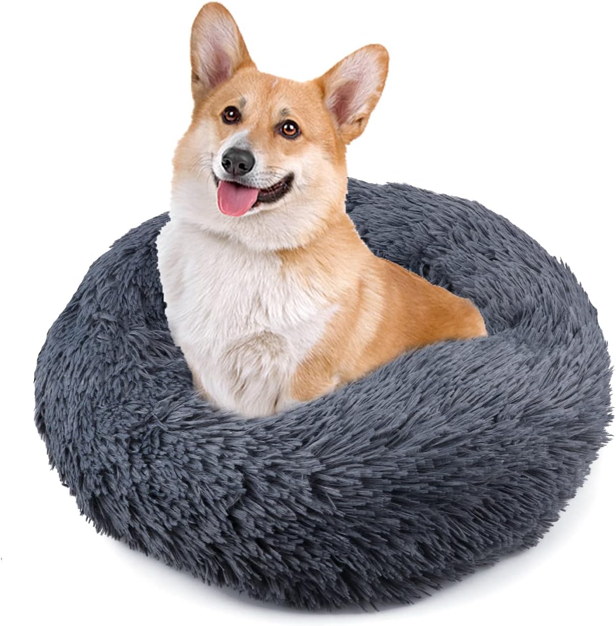 UUEMB 70cm Calming Dog Cat Bed, Plush Donut Pets Beds for Small Medium Large Dog...
