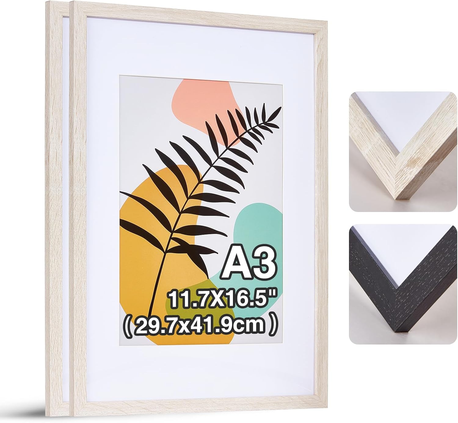 HOUSE DAY A3 Picture Frames, Certificate Frame with Clear Perspex Sheet, White P...