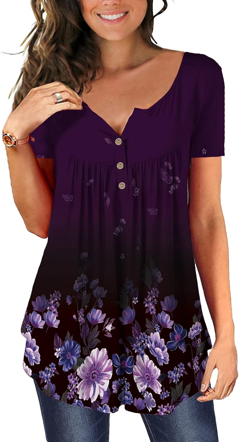 Quality CHICZONE Womens Tunic, Special Womens Tops with Pleated V Neck, Stylish...