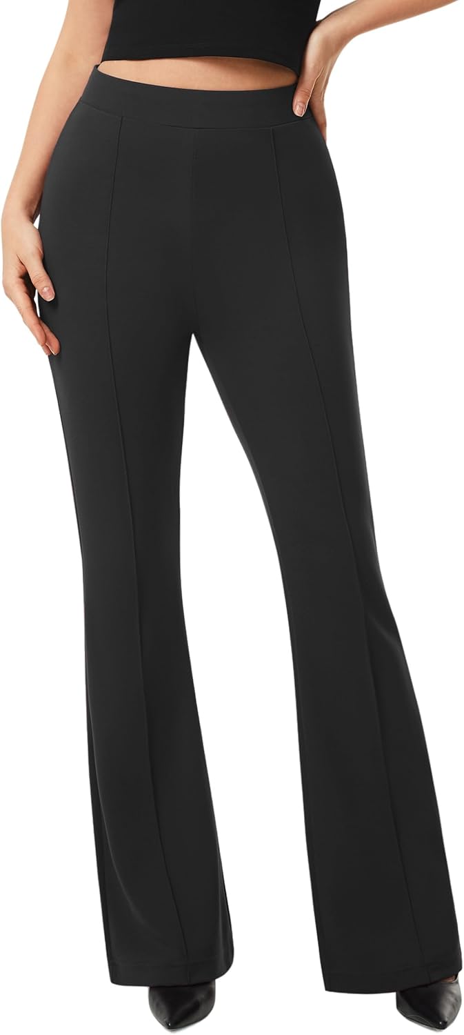 AFITNE Women's Dress Pants, High-Quality High Rise Flare Pants with Pull On Stre...