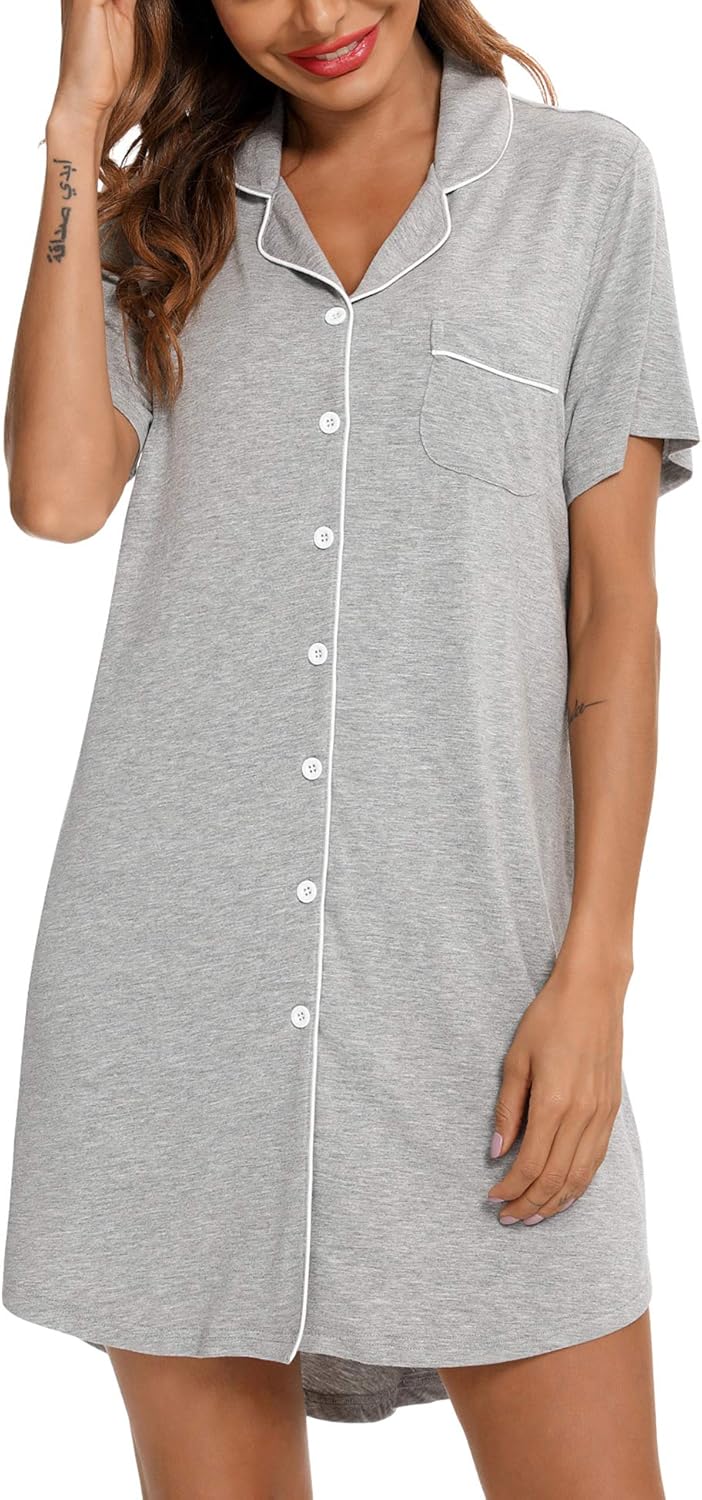 Senert Nightgown for Women, Special Sleep Shirt with Short and Long Sleeve Optio...