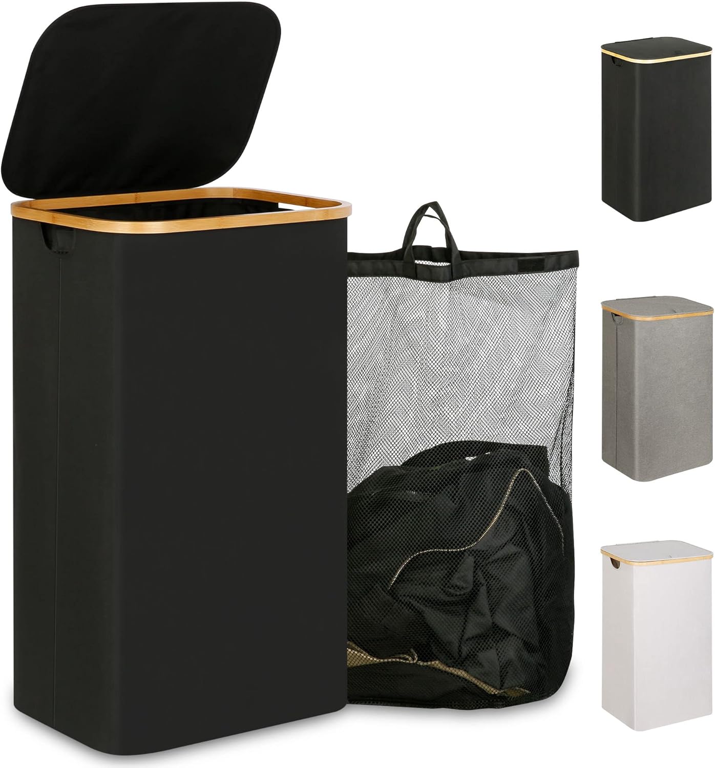 iEGrow 110L laundry Basket with Lid, Large laundry Hamper with Removable and Was...